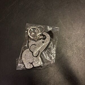 Silver Rhinestone Elephant Keychain/Bag Charm
